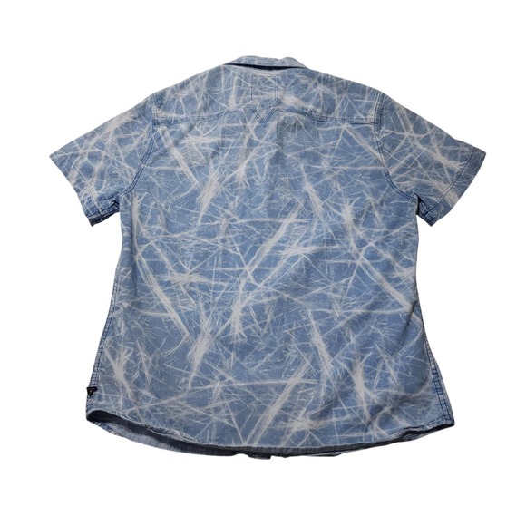 Guess Mens XL Blue Abstract Print Shirt Slim Fit - Picture 6 of 11